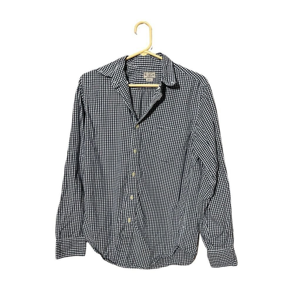 J Crew Button Shirt Mens Small Cotton Long Sleeve Button Down Blue/White